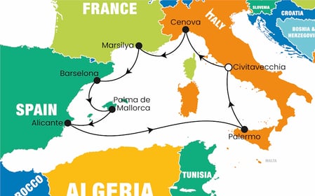 Costa Toscana ile Balear Adaları ve Batı Akdeniz Turu Pegasus ile / 8 Gece Konaklamalı / İstanbul Çıkışlı / 19 Kasım
